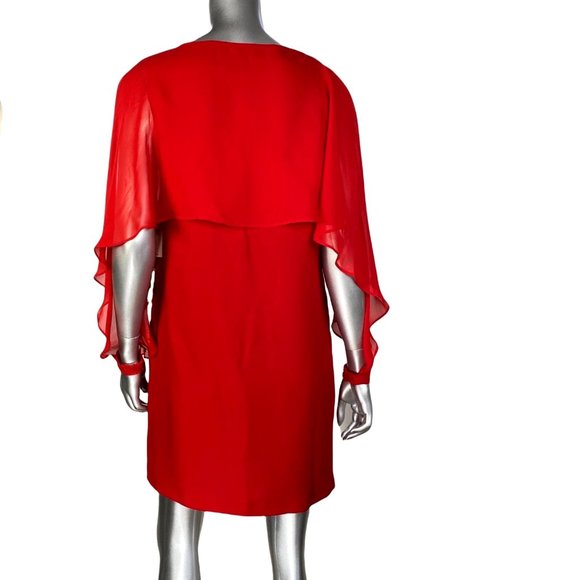 Nanette Lepore Red Riding Hood Chiffon Dress with Pockets 4 - Picture 6 of 9